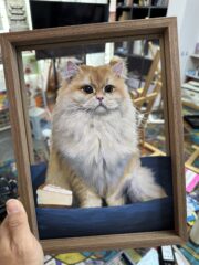 Hand-Painted Custom Pet Portrait – 2-Layer Glass Framed Art - Image 3