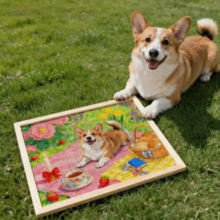 Custom Pet Puzzle Portrait – Personalized Storybook Jigsaw with Frame